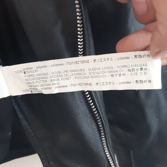 Vest Cuir 100% Genuine Zara collection Trafaluc Outerwear Small Black Shiny - Picture 13 of 13